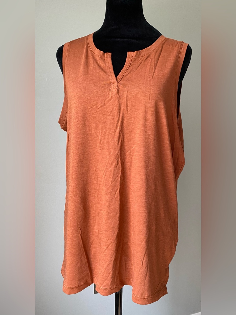 Christian Siriano Split Neck Tank in Copper